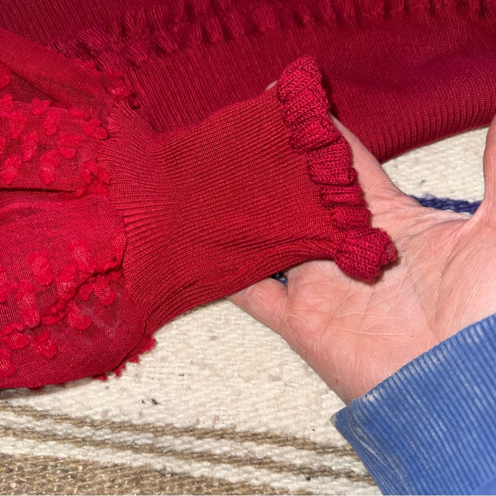 Almost Famous Red Ruffled Sweater - Picture 7 of 7